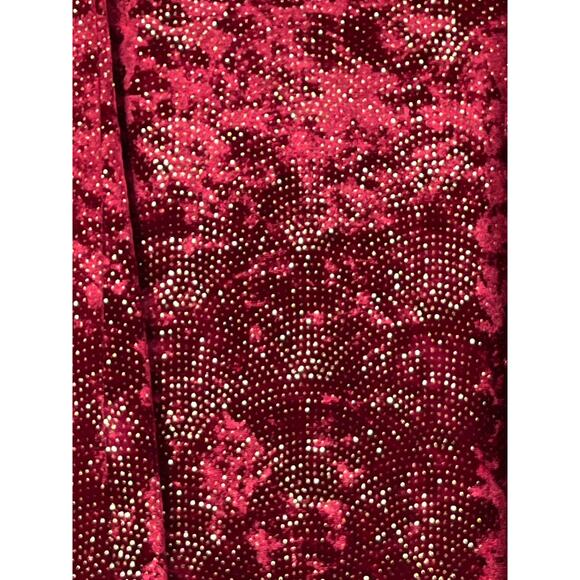 Lularoe Elegant Womens Red/Maroon Velvet Gold Glitter Comfortable Pocket Maxi - Picture 5 of 8